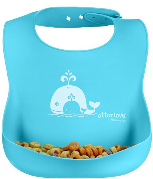 Single Silicone Bib - Blue Whales