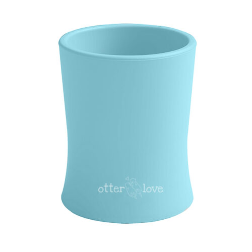 natural grip silicone baby cup tiny toddler training cup - blue