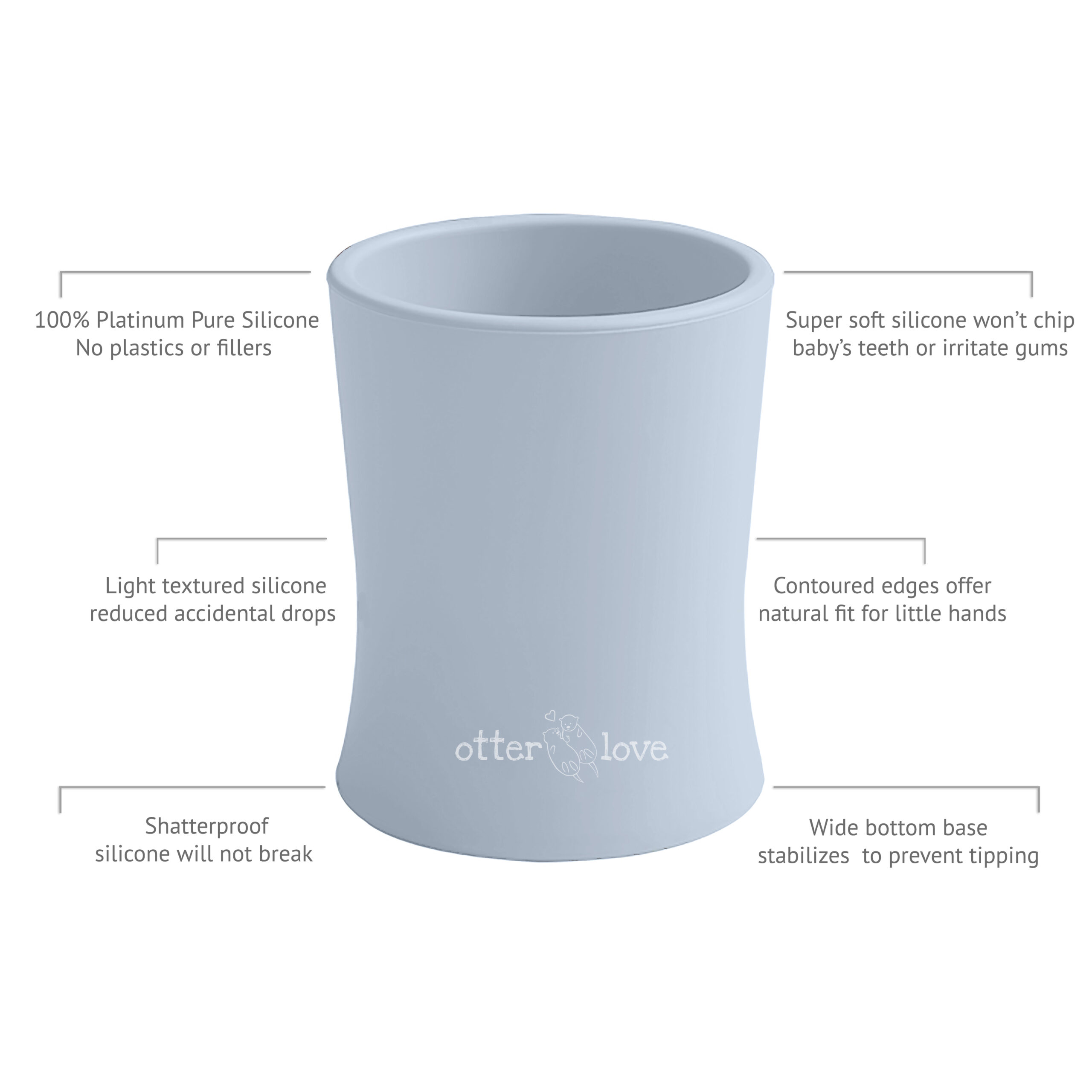 otterlove silicone cup for baby led weaning