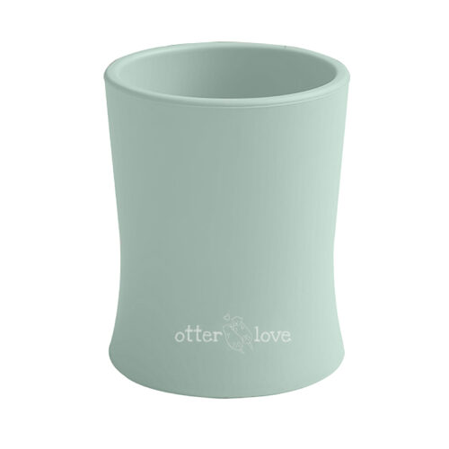 natural grip silicone baby cup tiny toddler training cup - sage