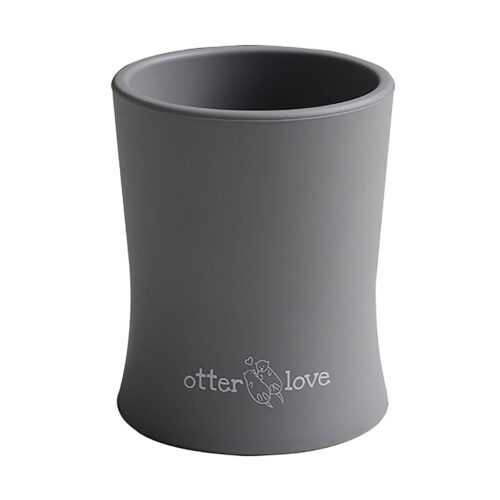 natural grip silicone baby cup tiny toddler training cup - smoke