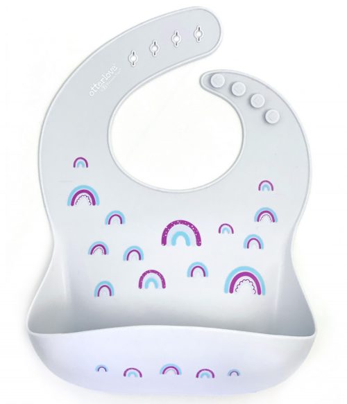 Silicone Bib - Single - Cool Rainbows - Print -