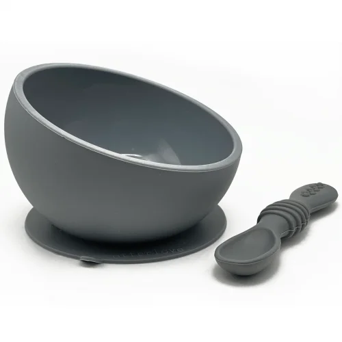 ergonomic silicone baby feeding bowl with suction base
