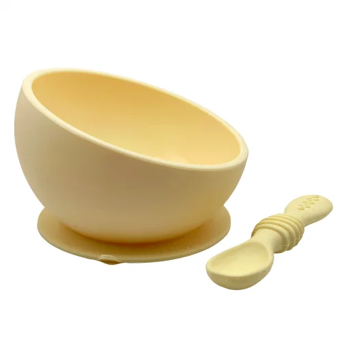 ergonomic silicone baby feeding bowl with suction base - Sunshine