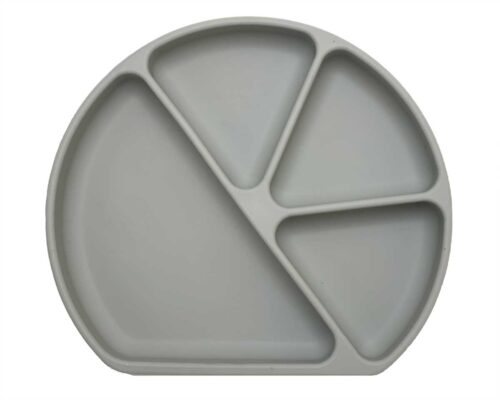 4 section divided silicone suction plate - sand