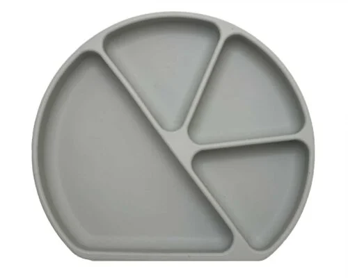4 section divided silicone suction plate - sand
